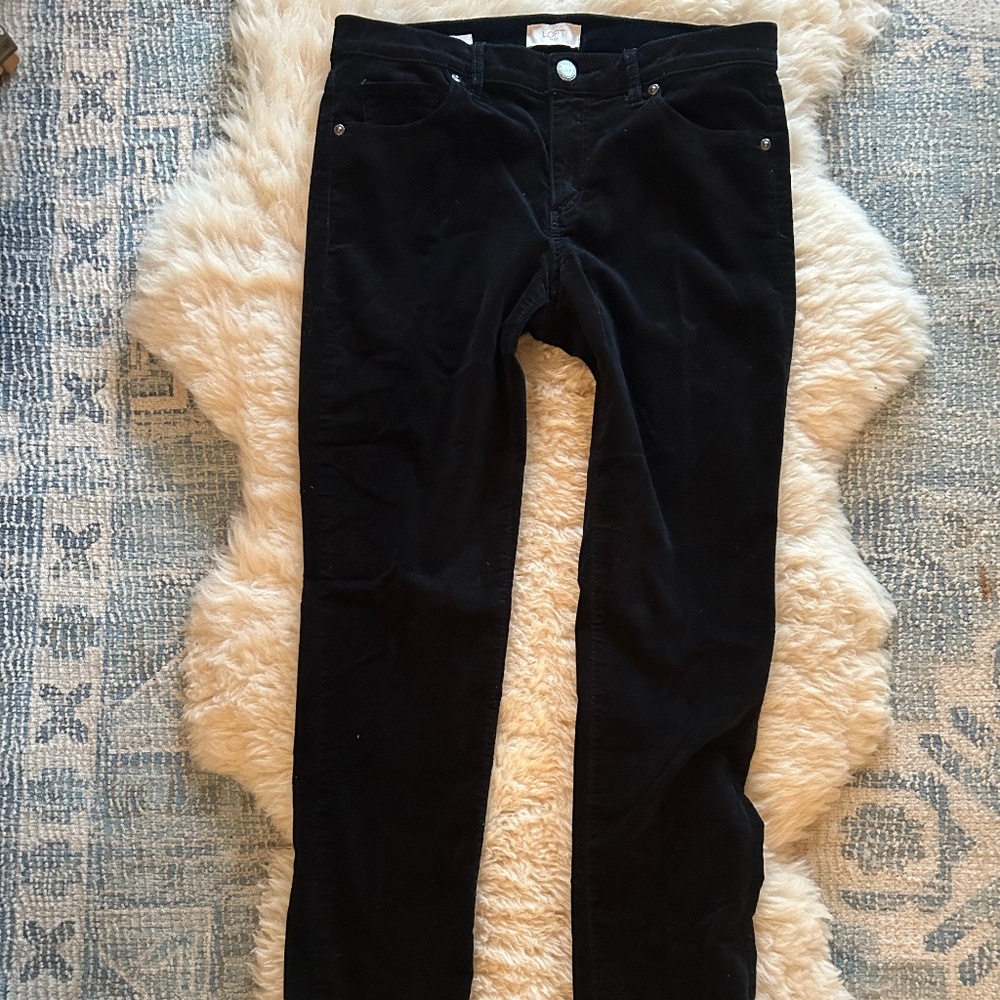 Loft Modern Skinny Velvet/Velour Pants 28